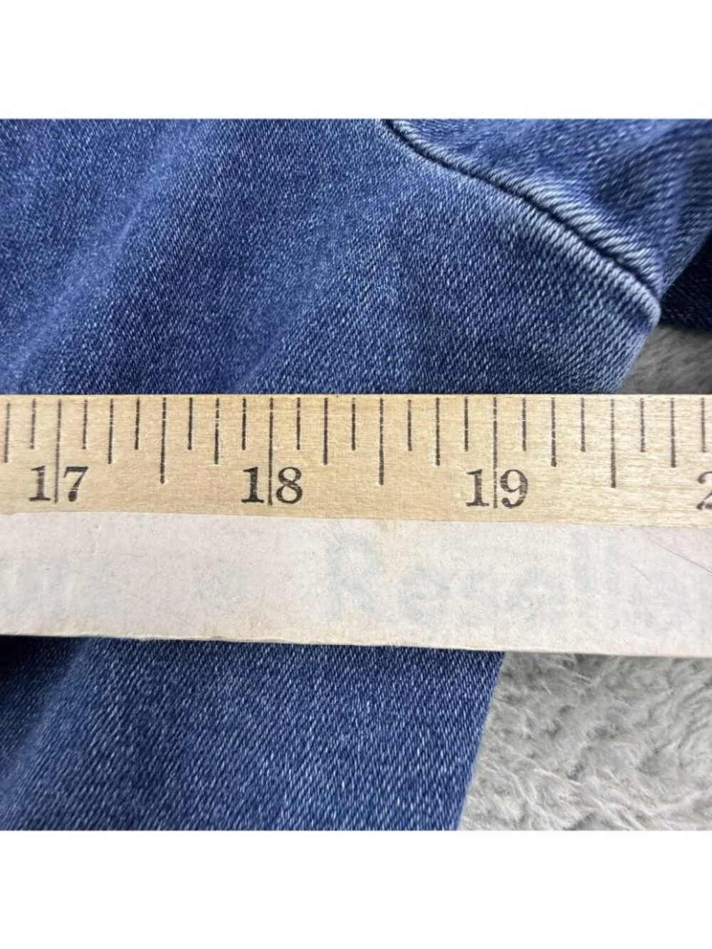 DG2 Diane Gilman Denim Jacket Womens Medium Blue Blazer Button Front Pockets - Picture 14 of 16